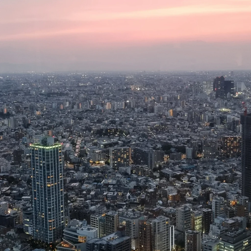 Vistas nocturnas de Tokio desde el mirador del Ayuntamiento Metropolitano