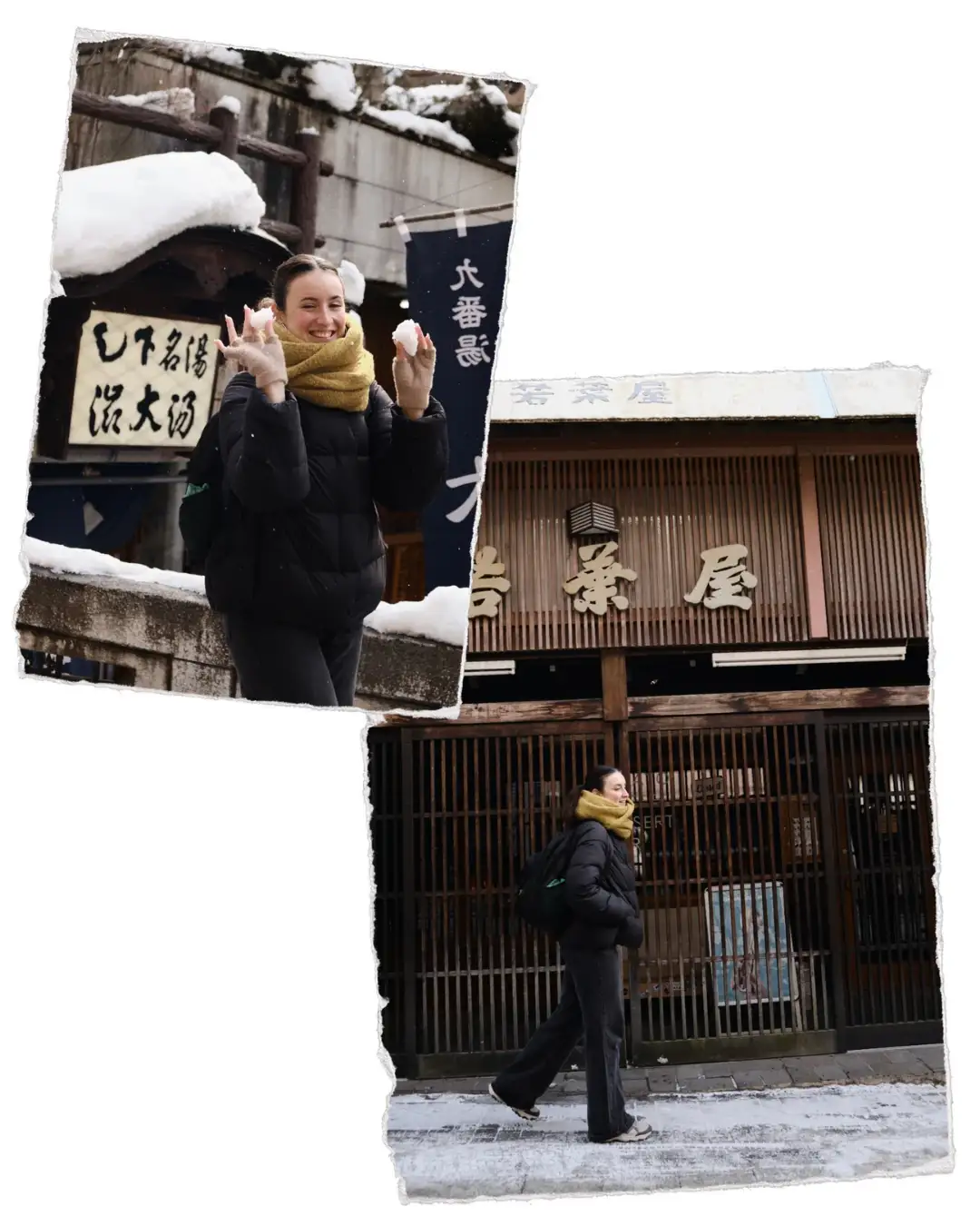 Viajera haciendo un viaje completo a Japón en invierno con japoneo